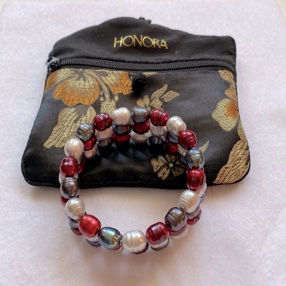 Honora Triple Strand Multi-Color Cultured Freshwater Pearl Bracelet - Picture 4 of 4